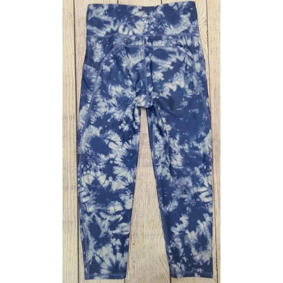 Gap Teen Leggings Yoga Pants Girls Size 10 Blue Periwinkle White Pockets Stretch - Picture 3 of 5